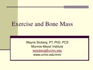 Exercise and Bone Mass