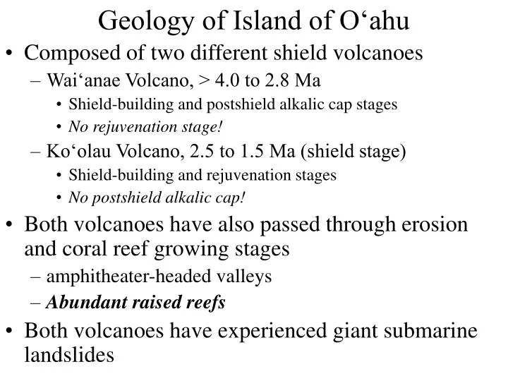 geology of island of o ahu