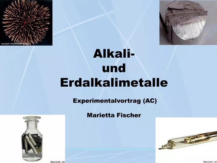 alkali und erdalkalimetalle experimentalvortrag ac marietta fischer