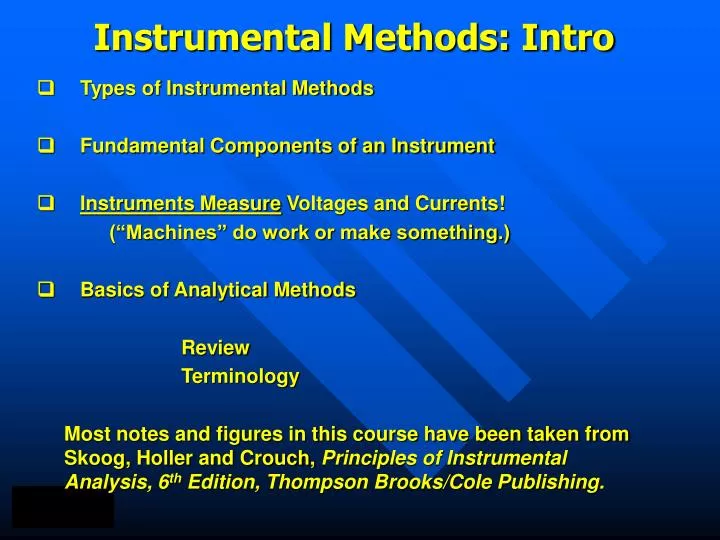 instrumental methods intro