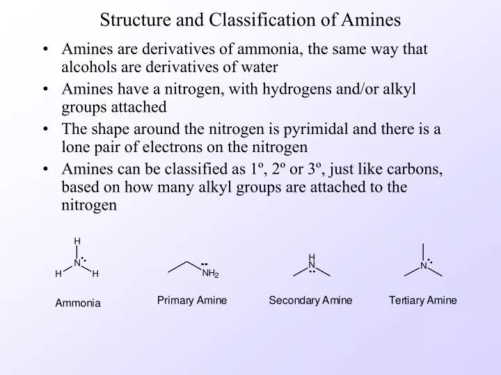 structure and classification of amines