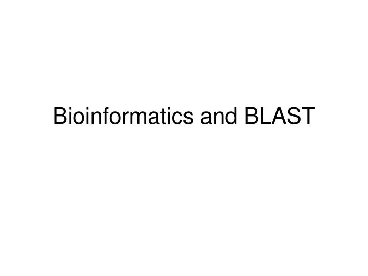 bioinformatics and blast
