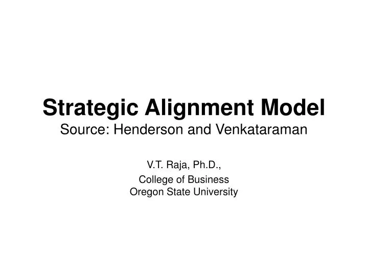 strategic alignment model source henderson and venkataraman