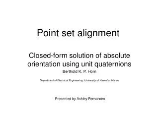 Point set alignment