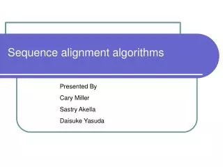 Sequence alignment algorithms