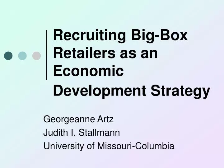 recruiting big box retailers as an economic development strategy