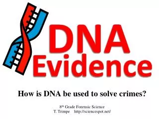 How is DNA be used to solve crimes? 8 th Grade Forensic Science T. Trimpe sciencespot/
