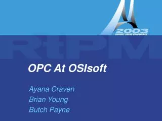 OPC At OSIsoft