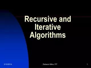 Recursive and Iterative Algorithms