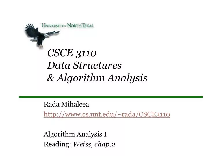 csce 3110 data structures algorithm analysis