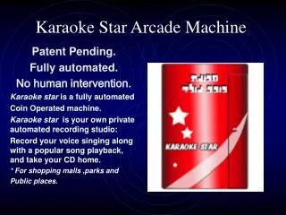 Karaoke Star Arcade Machine
