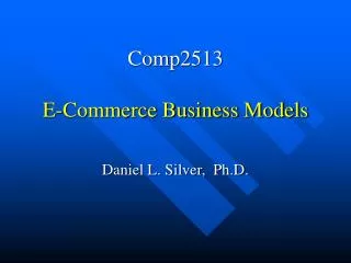 Comp2513 E-Commerce Business Models