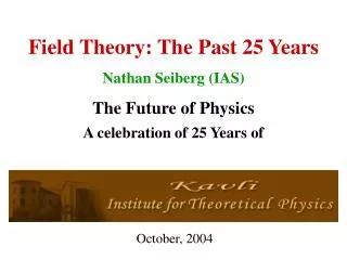 Field Theory: The Past 25 Years