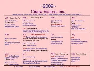 ~2009~ Cierra Sisters, Inc.