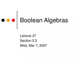 Boolean Algebras