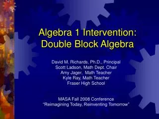 Algebra 1 Intervention: Double Block Algebra