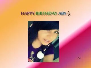 Happy BD Aby.