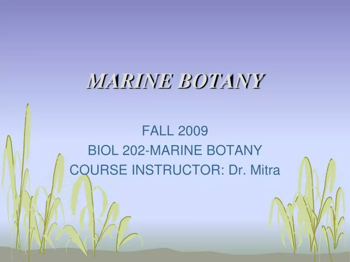 marine botany