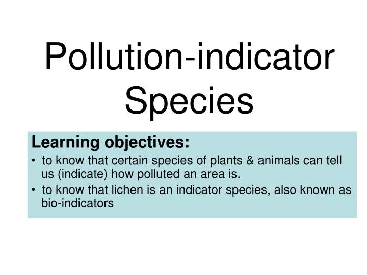 pollution indicator species