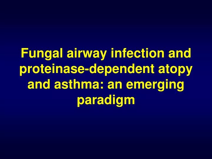 fungal airway infection and proteinase dependent atopy and asthma an emerging paradigm