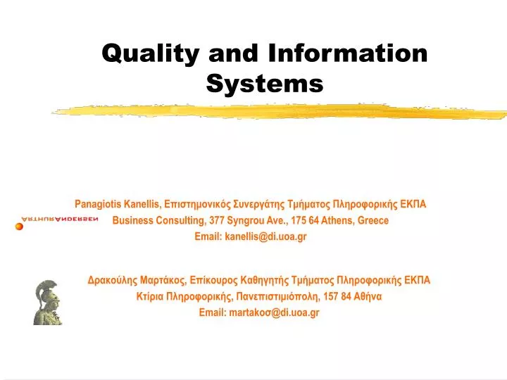 quality and information systems