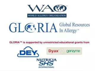 GLORIA ™ is supported by unrestricted educational grants from