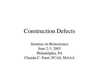 Construction Defects