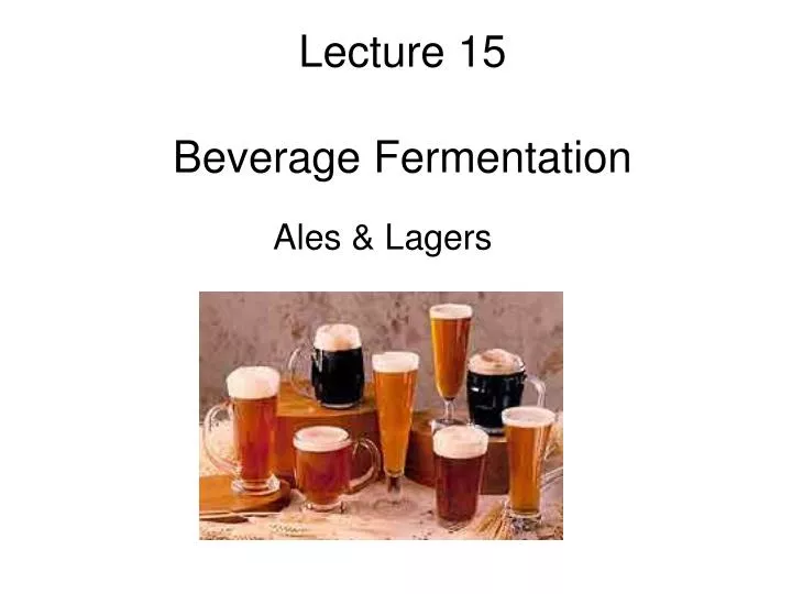 lecture 15 beverage fermentation