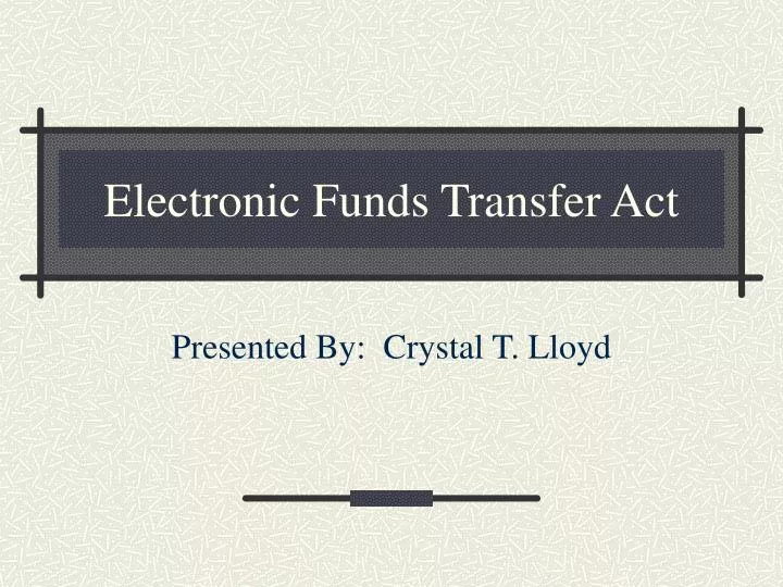 electronic funds transfer act