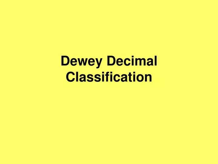 dewey decimal classification