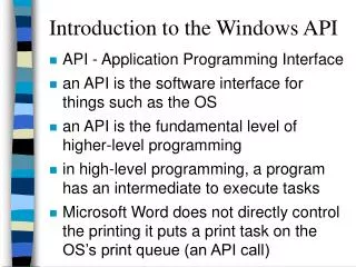 Introduction to the Windows API
