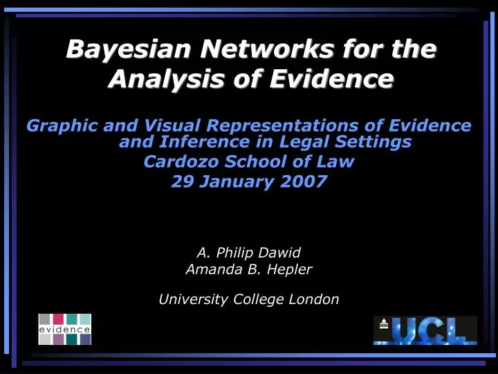 bayesian networks for the analysis of evidence