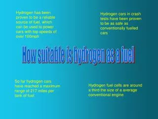 How suitable is hydrogen as a fuel