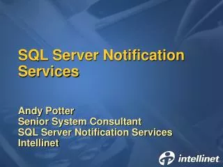 SQL Server Notification Services