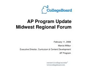 AP Program Update Midwest Regional Forum