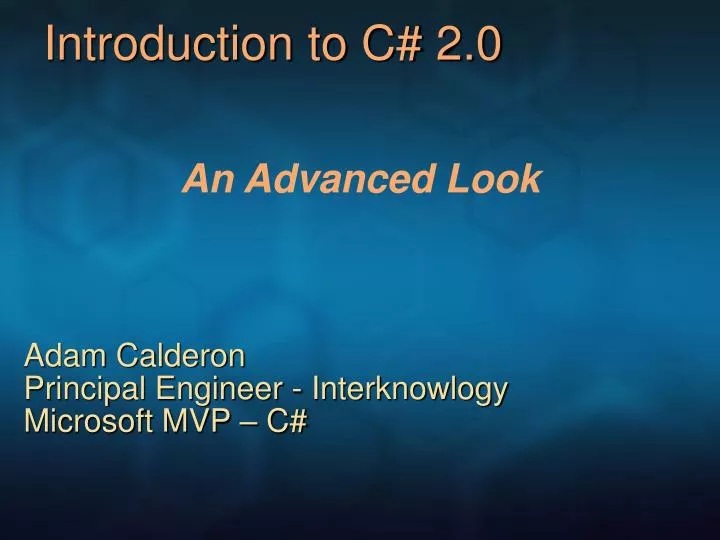 introduction to c 2 0