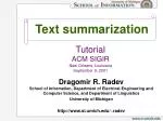 Text summarization - slide 1