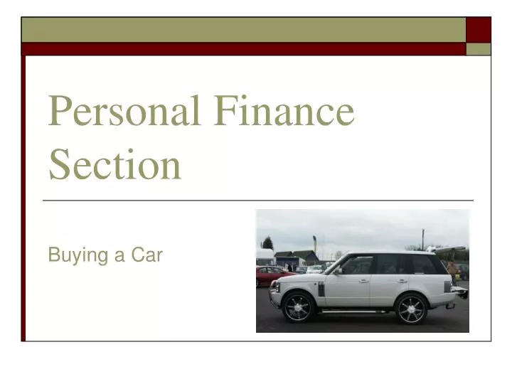 personal finance section