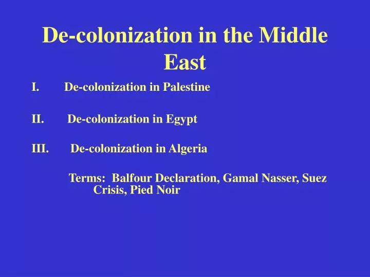 de colonization in the middle east
