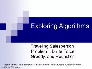 Exploring Algorithms