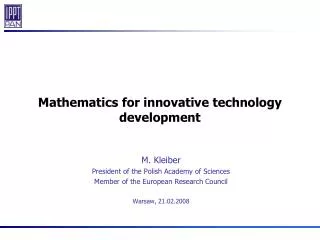 Mathematics for innovative technology development