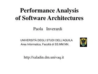 Performance Analysis of Software Architectures