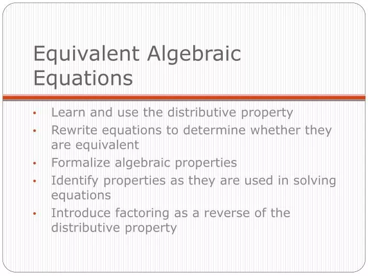 equivalent algebraic equations