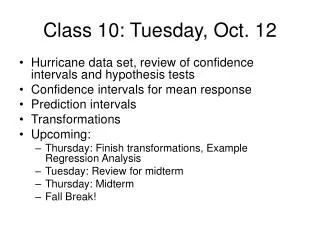 Class 10: Tuesday, Oct. 12
