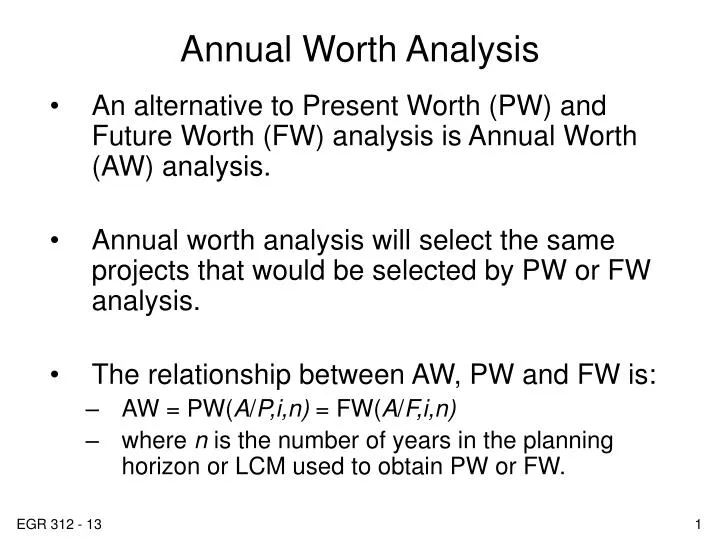 annual worth analysis