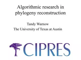 Algorithmic research in phylogeny reconstruction