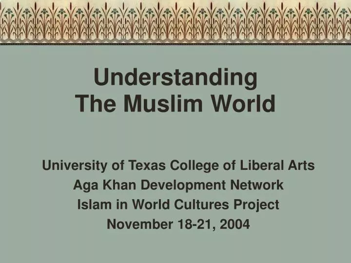 understanding the muslim world