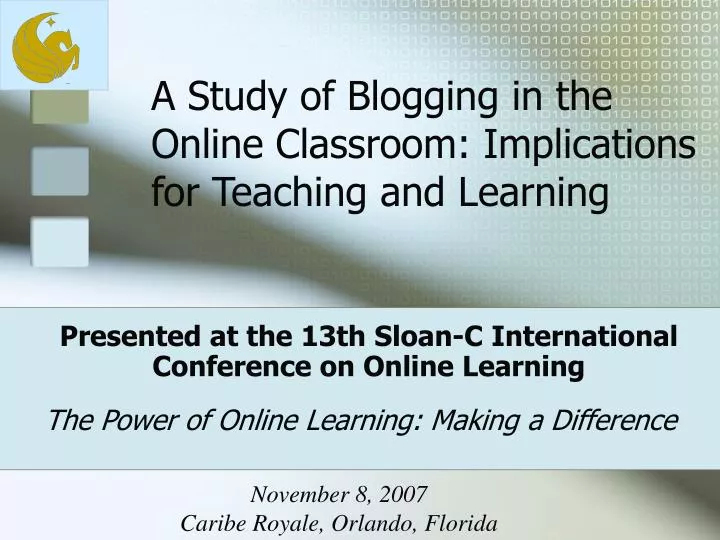 presented at the 13th sloan c international conference on online learning