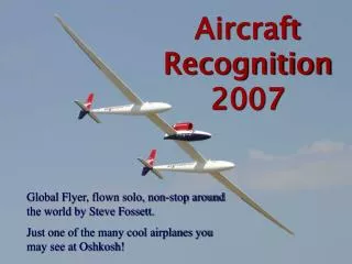 Aircraft Recognition 2007