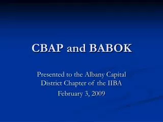 CBAP and BABOK